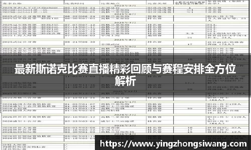最新斯诺克比赛直播精彩回顾与赛程安排全方位解析